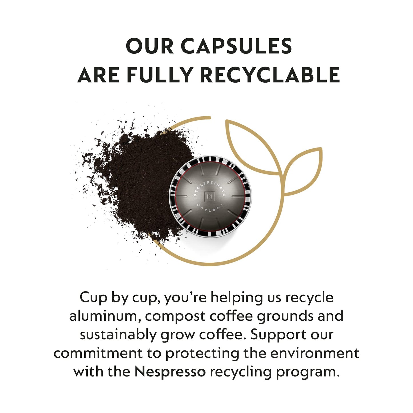 Nespresso compact pieces Vertuo Altissio Decaffeinato Dark Roast Espresso Pods 50 Count