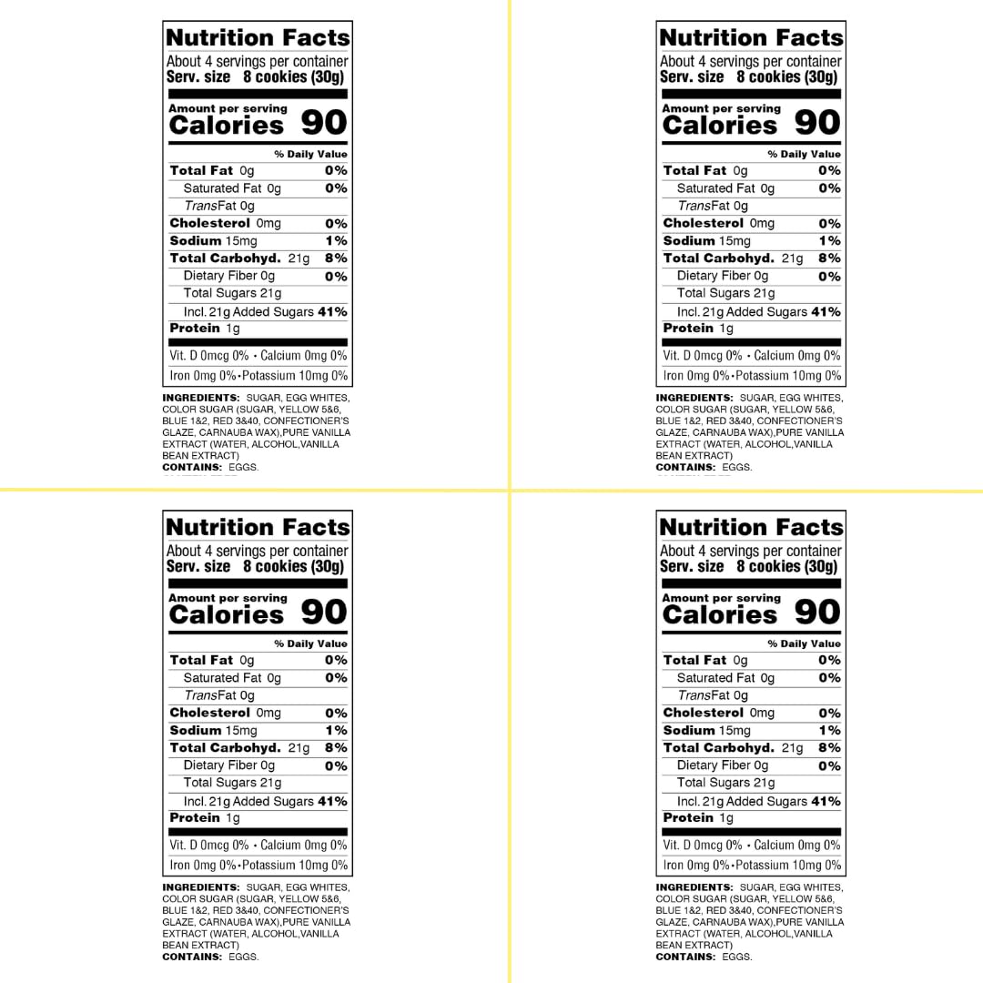 4 Pack Krunchy Melts Original Meringue Cookies | Halloween Vanilla 4-Pack | Only 90 Calories Per Serving | Fat Free, Gluten Free