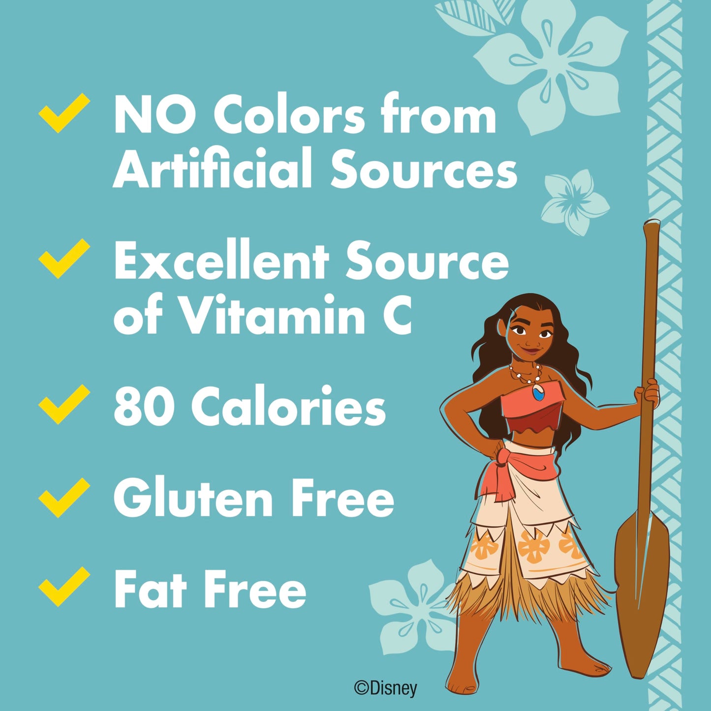 Betty Crocker Disney Moana Fruit Flavored Kids Snacks, Fat Free And Gluten Free Snack, 8 Oz (10 Pouches)