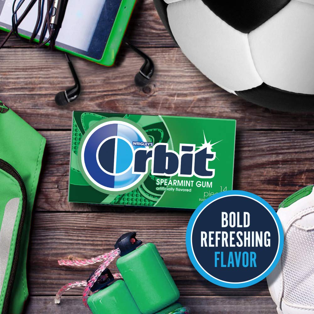 Orbit Spearmint Sugar Free Chewing Gum, 3 Packs Of 14-Pieces (42 Total Pieces)