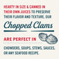 Snow'S Wild Caught Chopped Clams Canned, 6.5 Oz Can (Pack Of 6) - 5G Protein Per Serving - Gluten Free, Keto Friendly, 99% Fat F