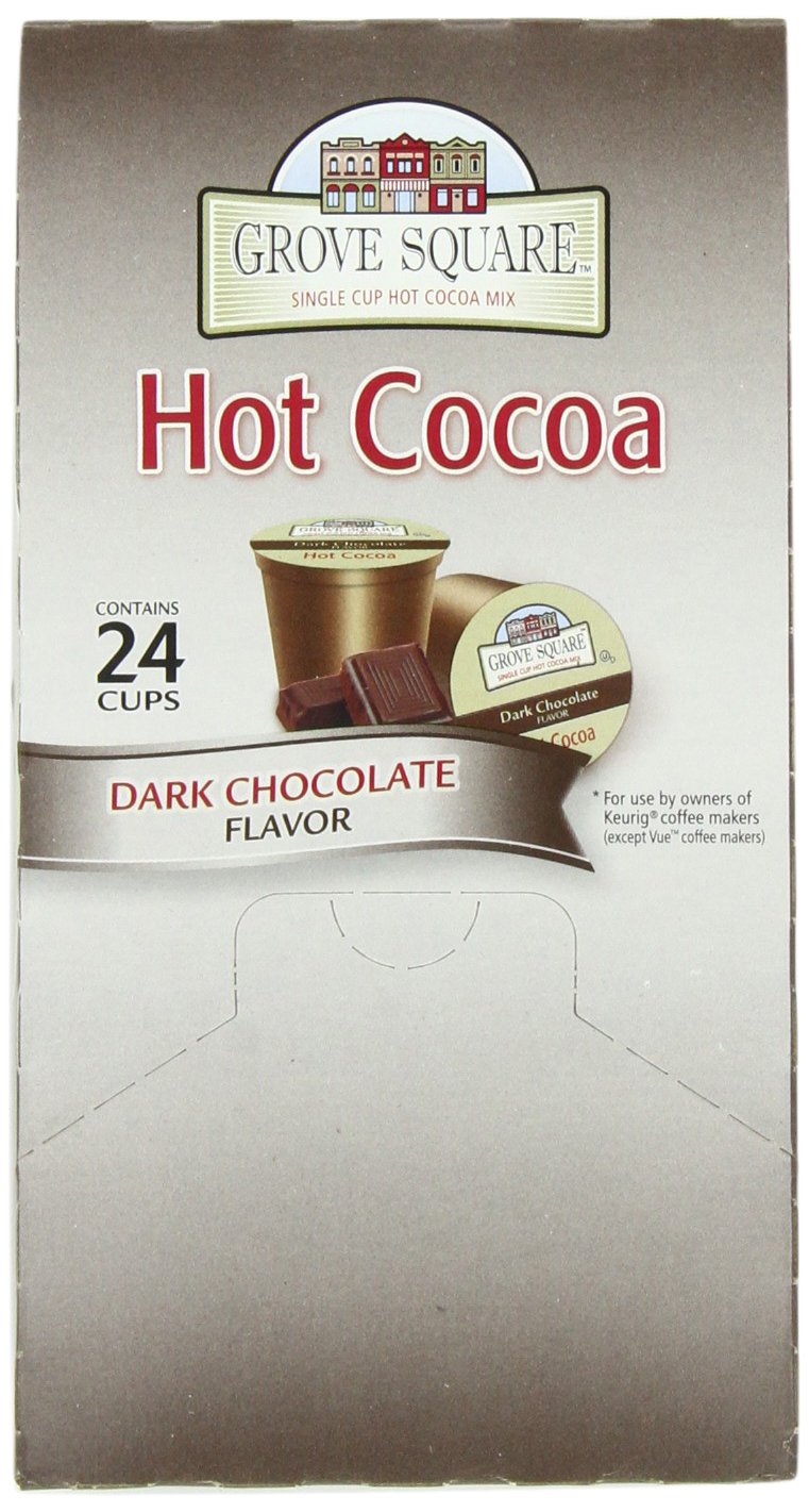 Grove Square Hot Cocoa Dark Chocolate, 24 Single Serve Cups, Rich Brown, Model 12G109F4652