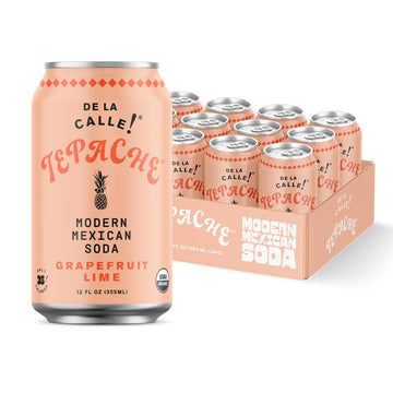 De La Calle Tepache - G fruit Lime Soda - Craft Fermented Beverage - 12 Fl Oz - Clear - Organic, Low Sugar, Non-GMO