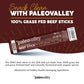 Paleovalley 100% Grass Fed Summer Sausage Beef Sticks - Delicious Gluten Free Beef Snack - High Protein Keto Friendly