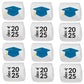 Candy With A Twist - Graduation Cap - Class of 2025 - Individually Wrapped 2 inch Round Jumbo Marshmallows - Printed w/School Co