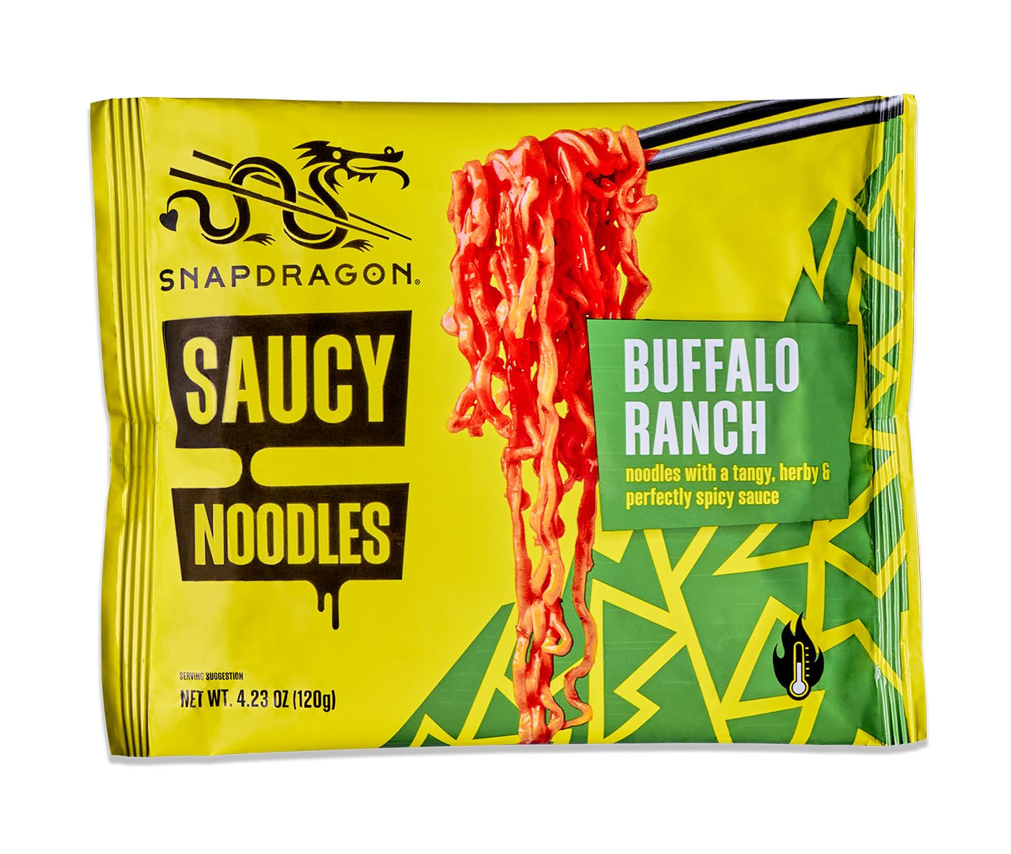 Snapdragon Buffalo Ranch Saucy Noodles, 4-Pack, Authentic Instant Noodles With Rich & Tangy Buffalo Sauce.