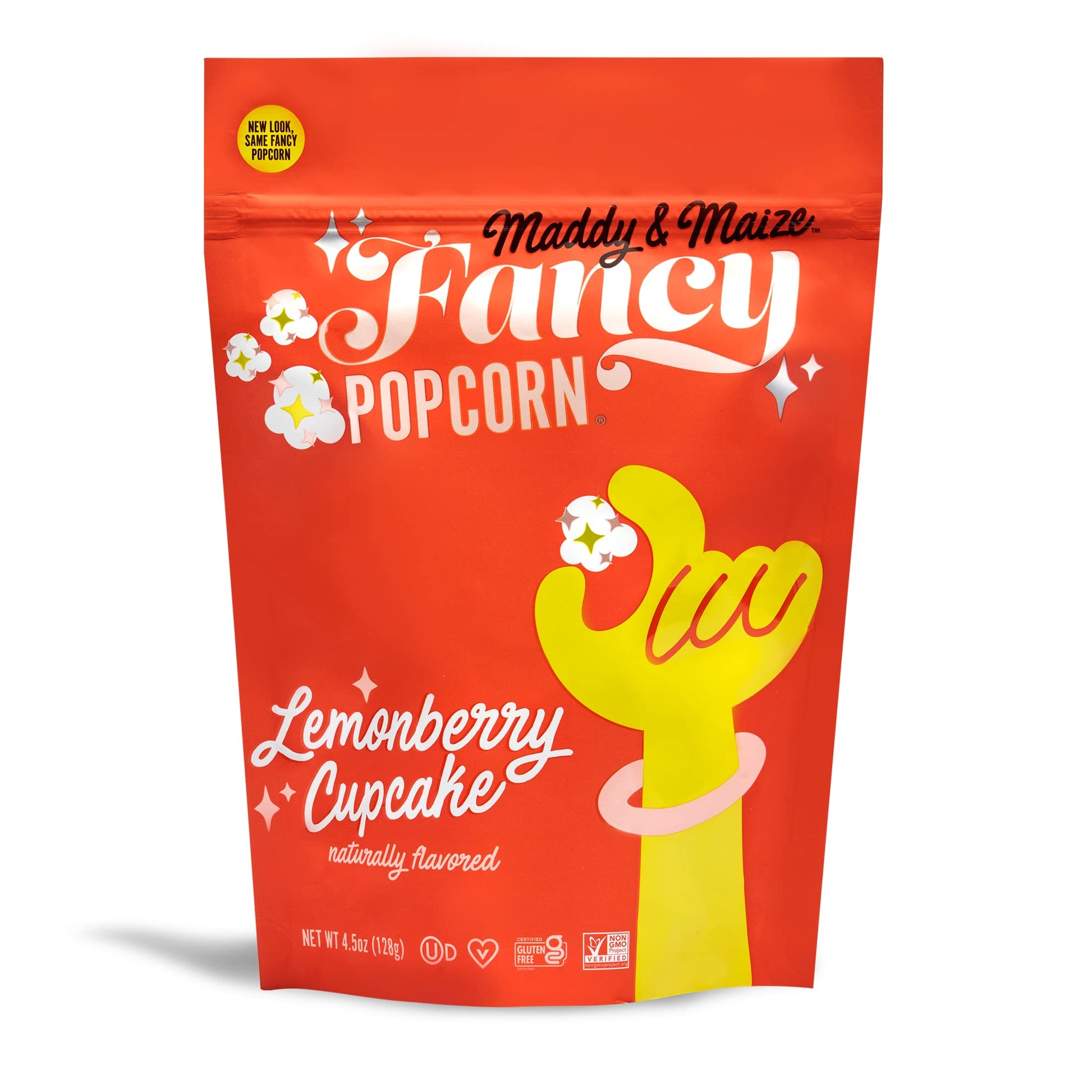 Maddy & Maize Lemonberry Cupcake Popcorn (1 Pack, 4.5 Oz)- Non-Gmo, Gluten Free