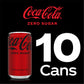 Coke Zero Diet Soda, 10 Pack, 7.5 Fl Oz Cans, Sugar-Free, Refreshing Soft Drink