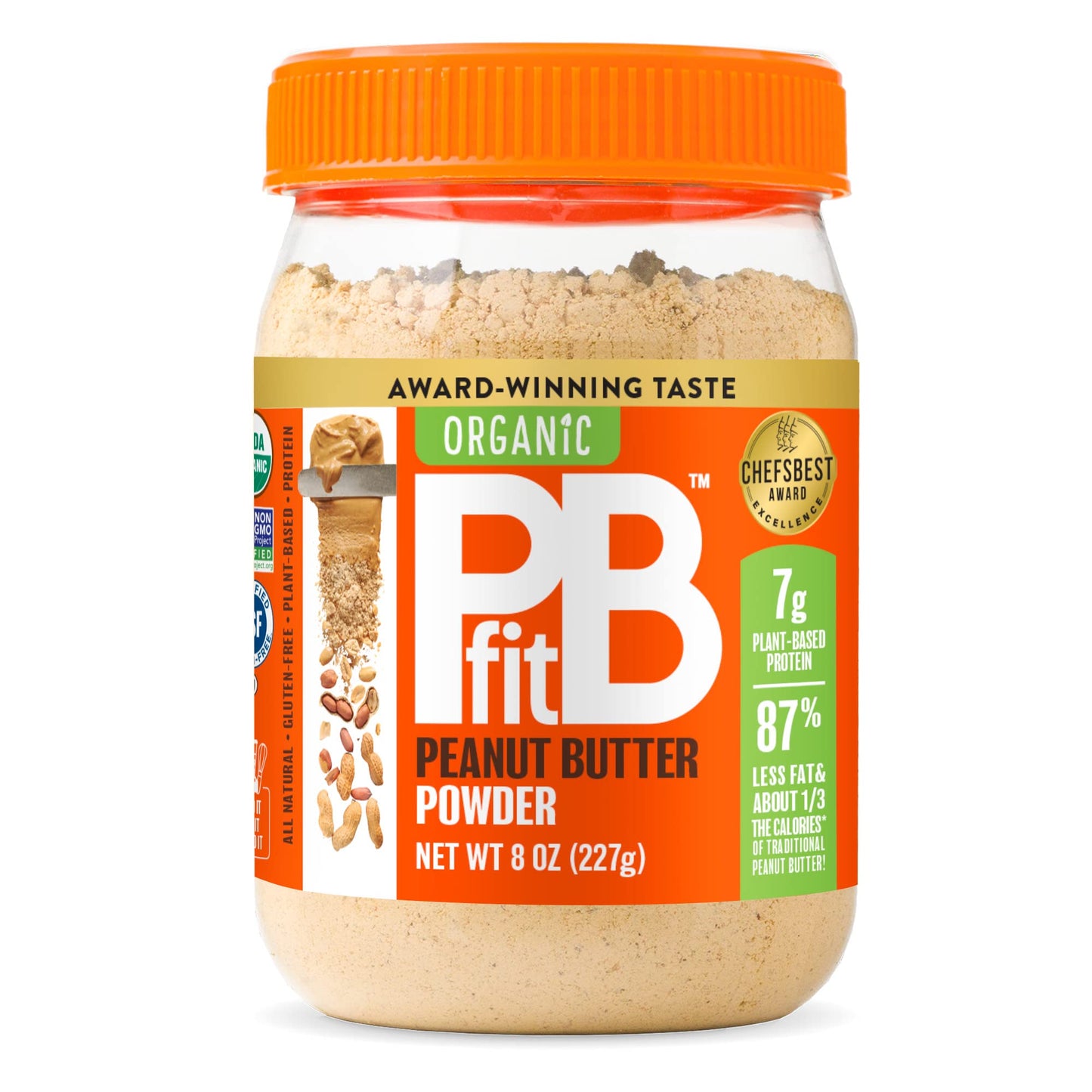 PBfit All-Natural Organic Peanut Butter Powder, Powdered Peanut Spread from Real Roasted Pressed Peanuts, 7g of Protein, 8 Ounce