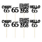 Gyufise 24Pcs Straight Outta 1958 Cupcake Toppers Glitter Sixty-five Happy 65th Cupcake Picks Cheers to 65 Years Birthday Cake D