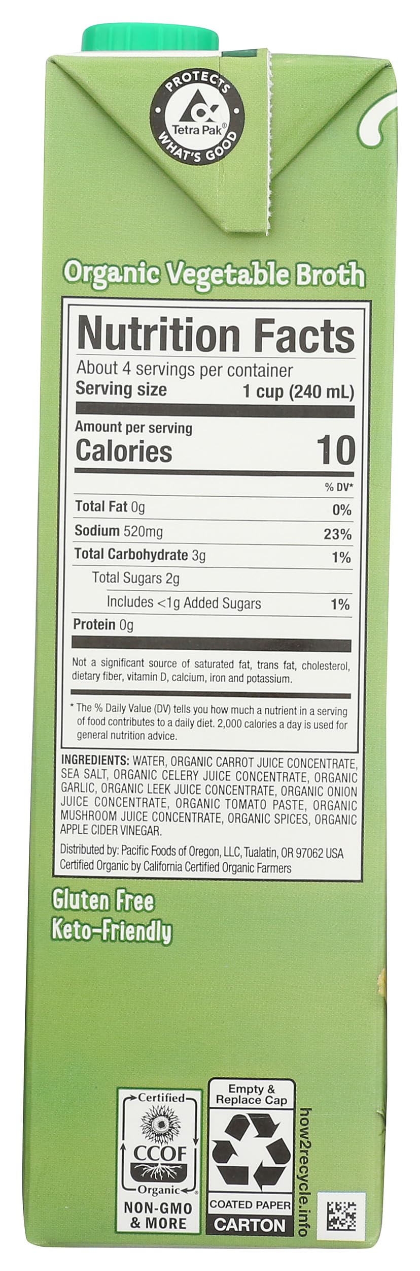 Pacific Natural Foods Organic Vegetable Broth (1 x 32 FL OZ)
