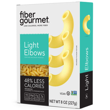 Fiber Gourmet Pasta - Light Elbow Pasta - Low Net Carb, Fiber-Rich, Low Calorie, Healthy - Made in Italy, Kosher, Vegan, Non-GMO