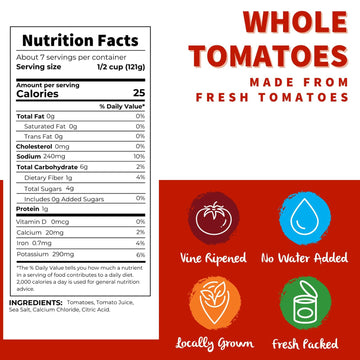 Dei Fratelli Whole Tomatoes (28 Oz. Cans, 6 Pack) - Vine-Ripened - Non-Gmo