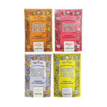 Gem Gem All Natural Chewy Ginger Candy Variety Bundle Pack 1.25Oz