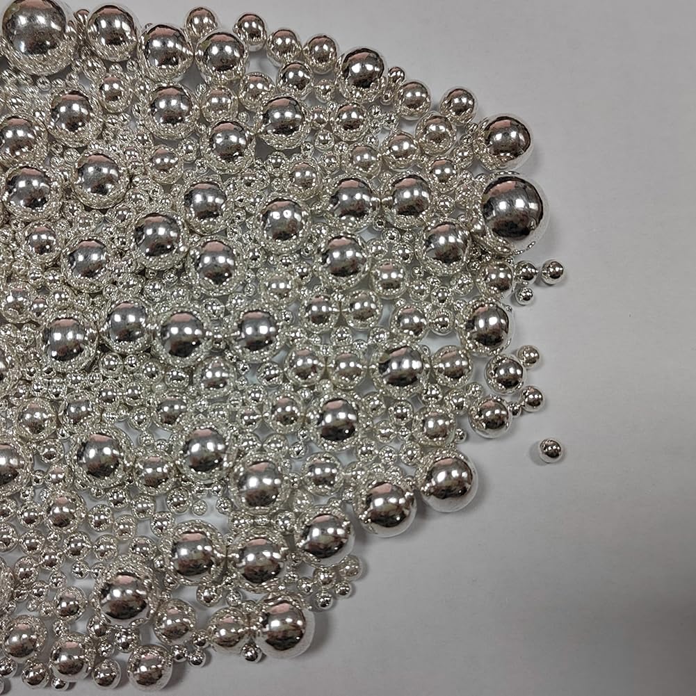 Eastron Edible Silver Pearl Sugar Sprinkles Candy Mixing Size Baking Cake Decorations Cupcake Toppers Cookie Decorating Celebrat