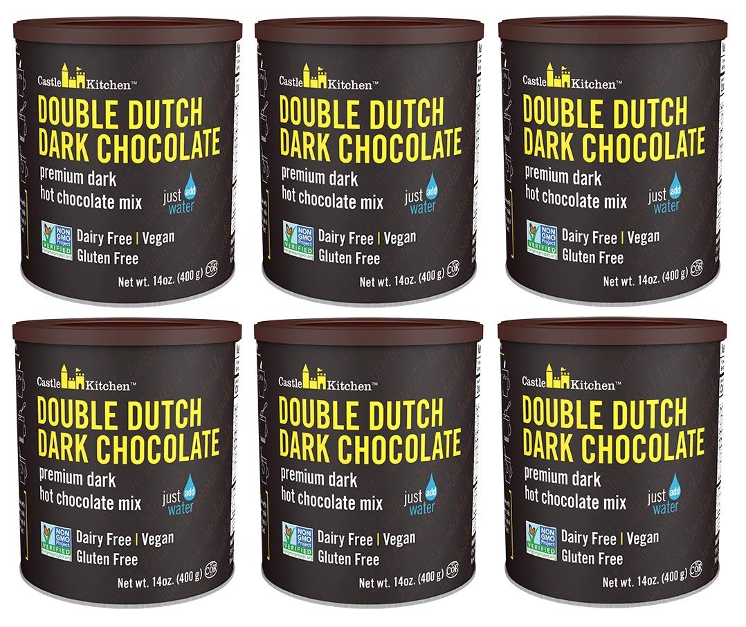 Castle Kitchen Double Dutch Dark Chocolate Premium Hot Cocoa Mix - Dairy-Free, Vegan, Plant Based, Gluten-Free, Non-GMO Project 