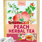 TeeLux Herbal Tea Bags, Peach Flavor with Rosehips, Hibiscus & Chamomile, Caffeine Free, 50 Count