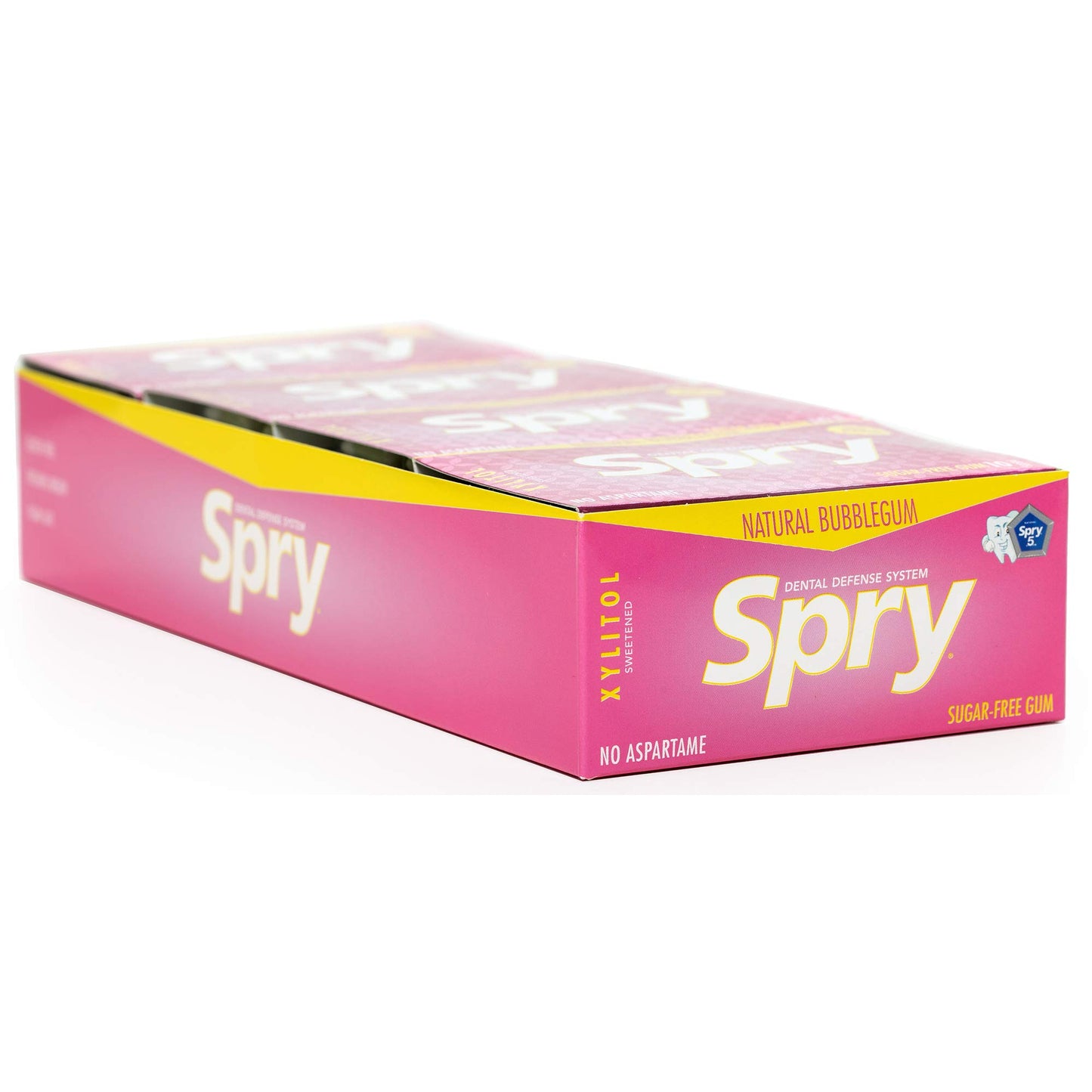 Spry Fresh Natural Xylitol Chewing Gum Dental Defense System Aspartame-Free Sugar Free Gum (Bubble Gum, 10 Count Blister Cards -