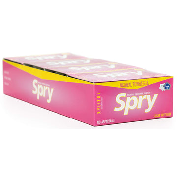 Spry Fresh Natural Xylitol Chewing Gum Dental Defense System Aspartame-Free Sugar Free Gum (Bubble Gum, 10 Count Blister Cards -