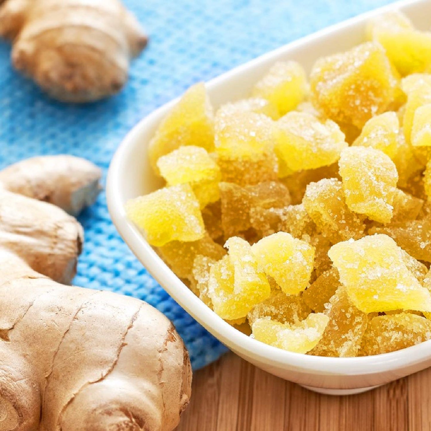 Oh! Nuts Ginger Candy | Chewy Gummies With Crystallized Sugar Candied Coating | For Snacking, Nausea, Morning & Motion Sickness | Resealable 2Lb Bulk Bag Of Certified Kosher Bits For Premium Freshness