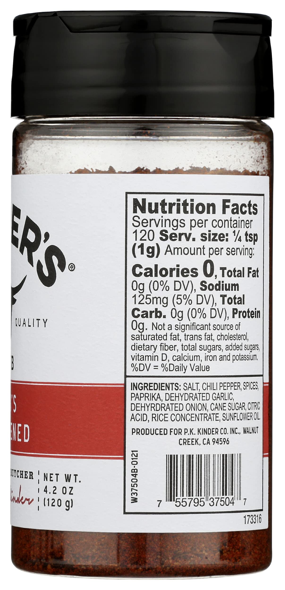 Kinder'S Cali'S Blackened Rub, Vegan, 4.2 Ounces (Pack Of 6)