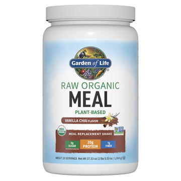 Garden of Life Vegan Protein Powder - Raw Organic Meal Replacement Shake - 2.35 lb - Vanilla Chai - Pea Protein, Dairy Free