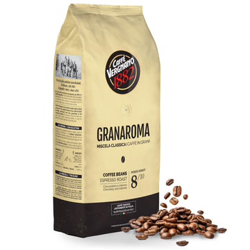 Caffe Vergnano 1882 Gran Aroma Whole Bean Arabica Medium Espresso Roast Coffee, 2.2lbs Bag - Italian Coffee Beans with Rich note