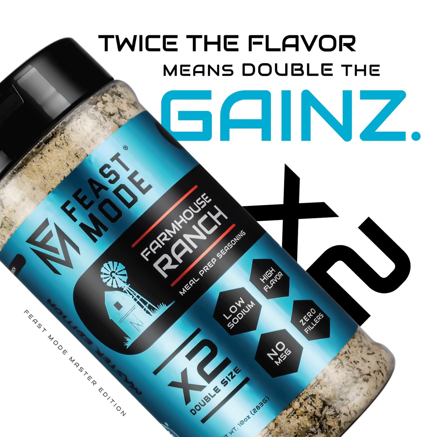 Farmhouse Ranch Seasoning | Feast Mode Flavors 10Oz Master Edition | Low Sodium | Low Calorie | Zero Artificial Fillers Binders