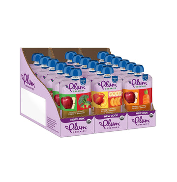 Plum Organics Stage 2 Organic Baby Food - Fruit And Veggie Variety Pack - 4 Oz Pouch (Pack Of 18) - Organic Fruit And Vegetable 