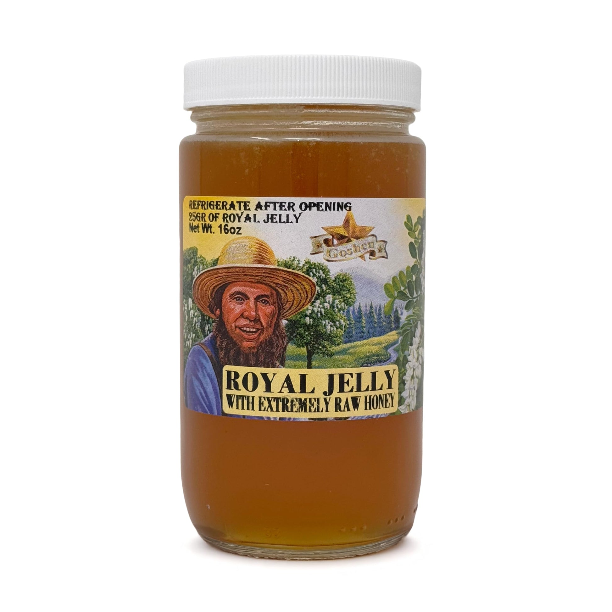 Goshen Honey Raw Royal Jelly Honey, Unfiltered & Pure, 16 Ounce, Dairy & Gluten Free