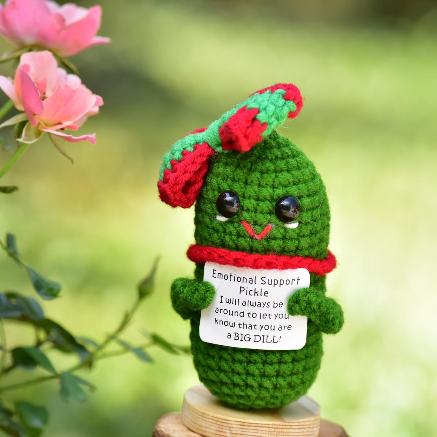 qyqkfly Emotional Pickled Desk Support Gift, Green Cotton, Model qq-cu-with chri bow, Ideal for Women, Friends, Easter, Birthday, Christmas