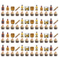 CZolden spirit-inspired flavor Cupcake Toppers, 48 Pieces, Aged to Perfection, Paper, 0.2 x 0.5 inches, Black, Model LU-WhiskyChaPai-