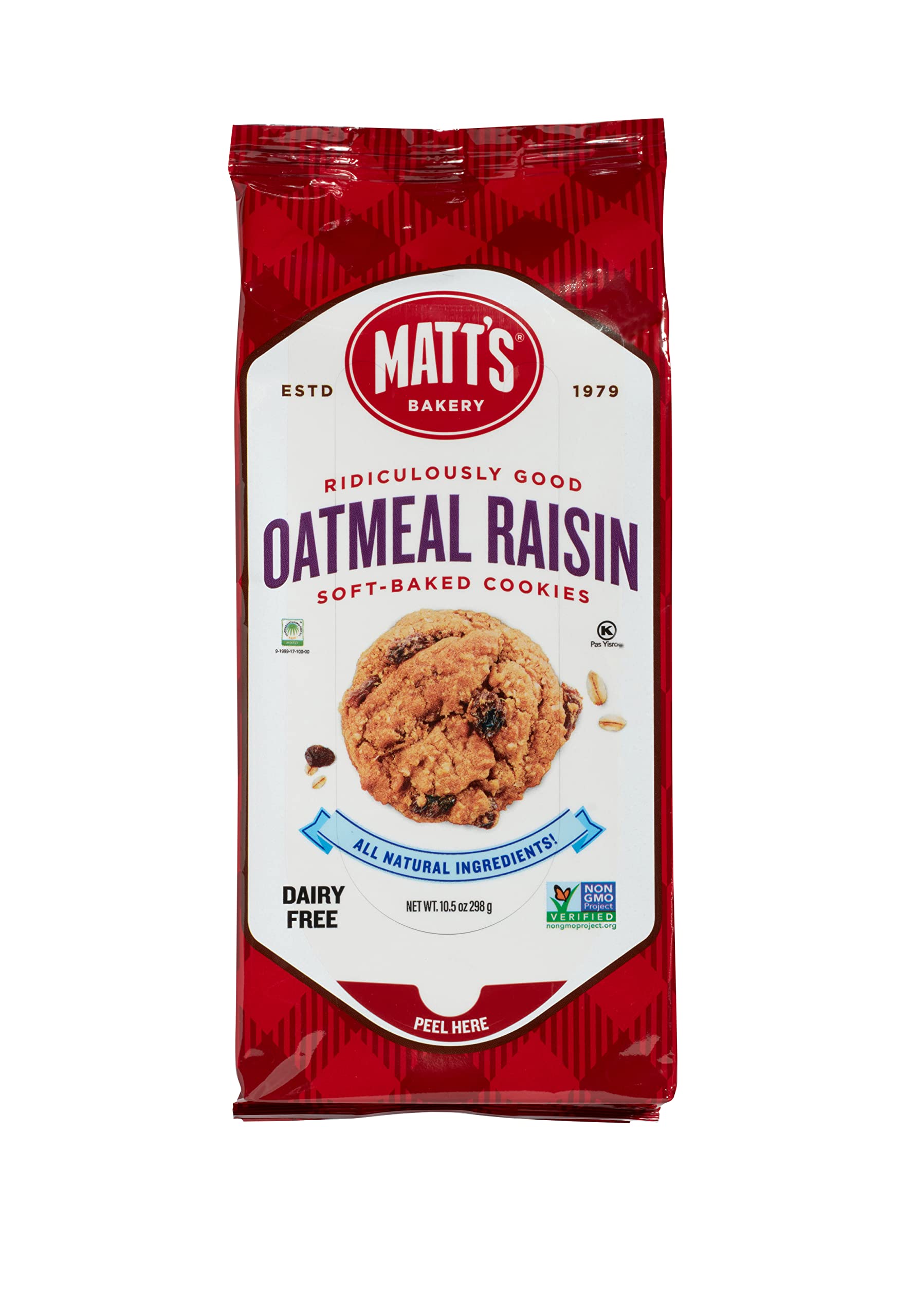 Matts Bakery | Oatmeal Raisin Cookies | Soft-Baked, Non-Gmo, All-Natural Ingredients; Single Pack Of Cookies (10.5Oz)