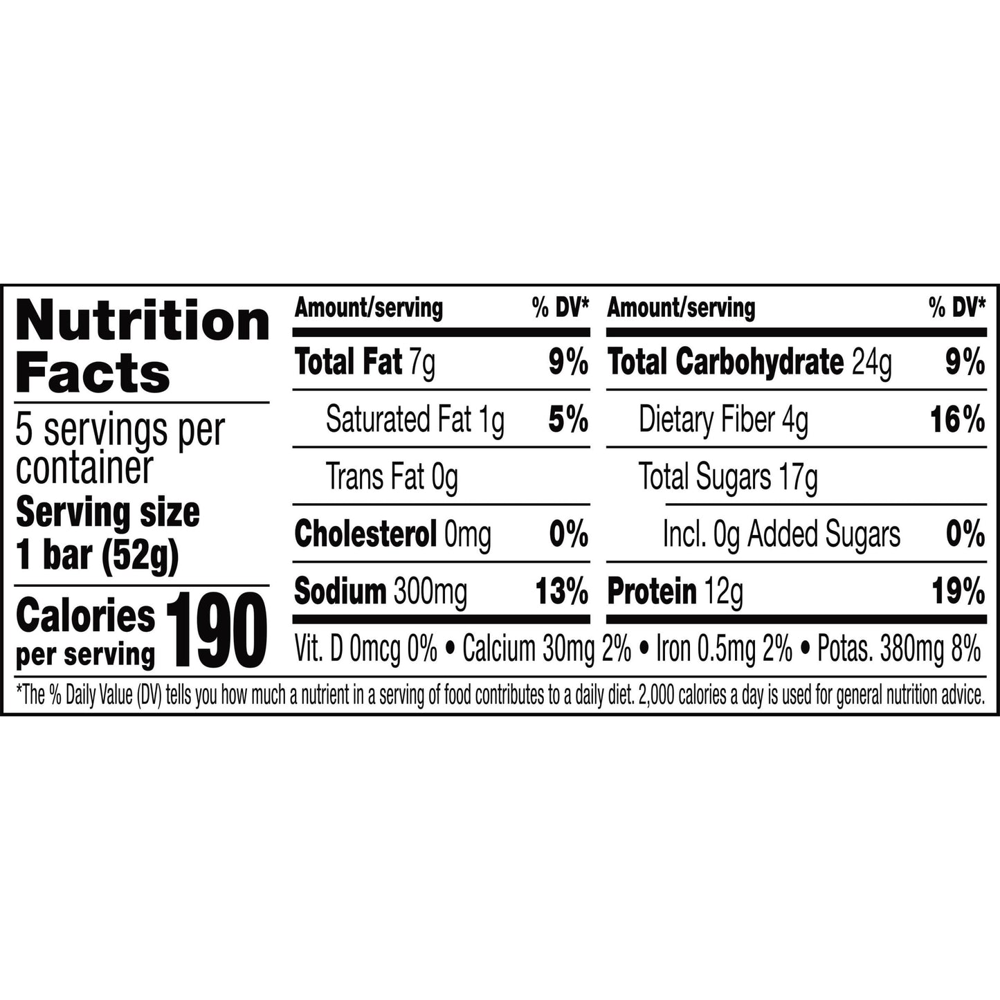 RXBAR Peanut Butter Protein Bar 5 Count, 1.8 OZ