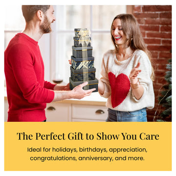 Broadway Basketeers Gourmet Food Gift Basket 6 Box Tower For Birthdays – Curated Snack Box, Sweet And Savory Treats For Parties, Best Wishes, Birthday Presents For Women, Men, Mom, Dad, Her, Him,