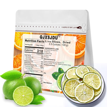 Dried Lime Slices 3.5 Oz/100G Dehydrated Limes For Cocktails Old Fashioned Drink Garnish,No Sugar Fresh Dry Citrus Chips For Fru