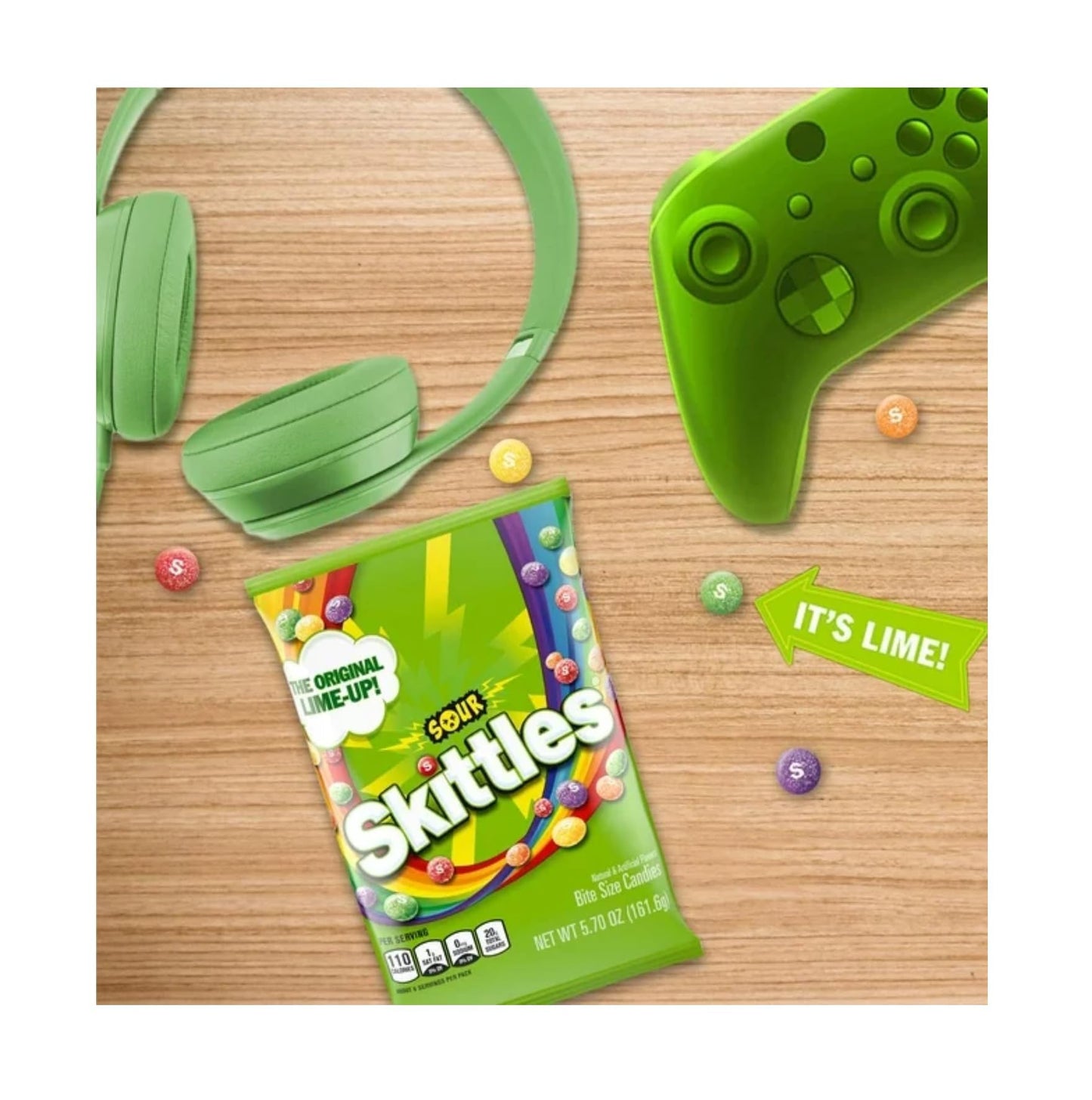 Skittle Sours Candy - Pack of 2 - Sour Outside and Sweet Inside - Bite Size Candy - Perfect for Sharing - Strawberry  G  Orange  Lemon  and Lime