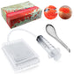 Caviar Maker Box, Spherification Dropper, Molecular Gastronomy Kit, 96 Holes Roe Sauce Dispenser Strainer Tools with Caviar Spoo