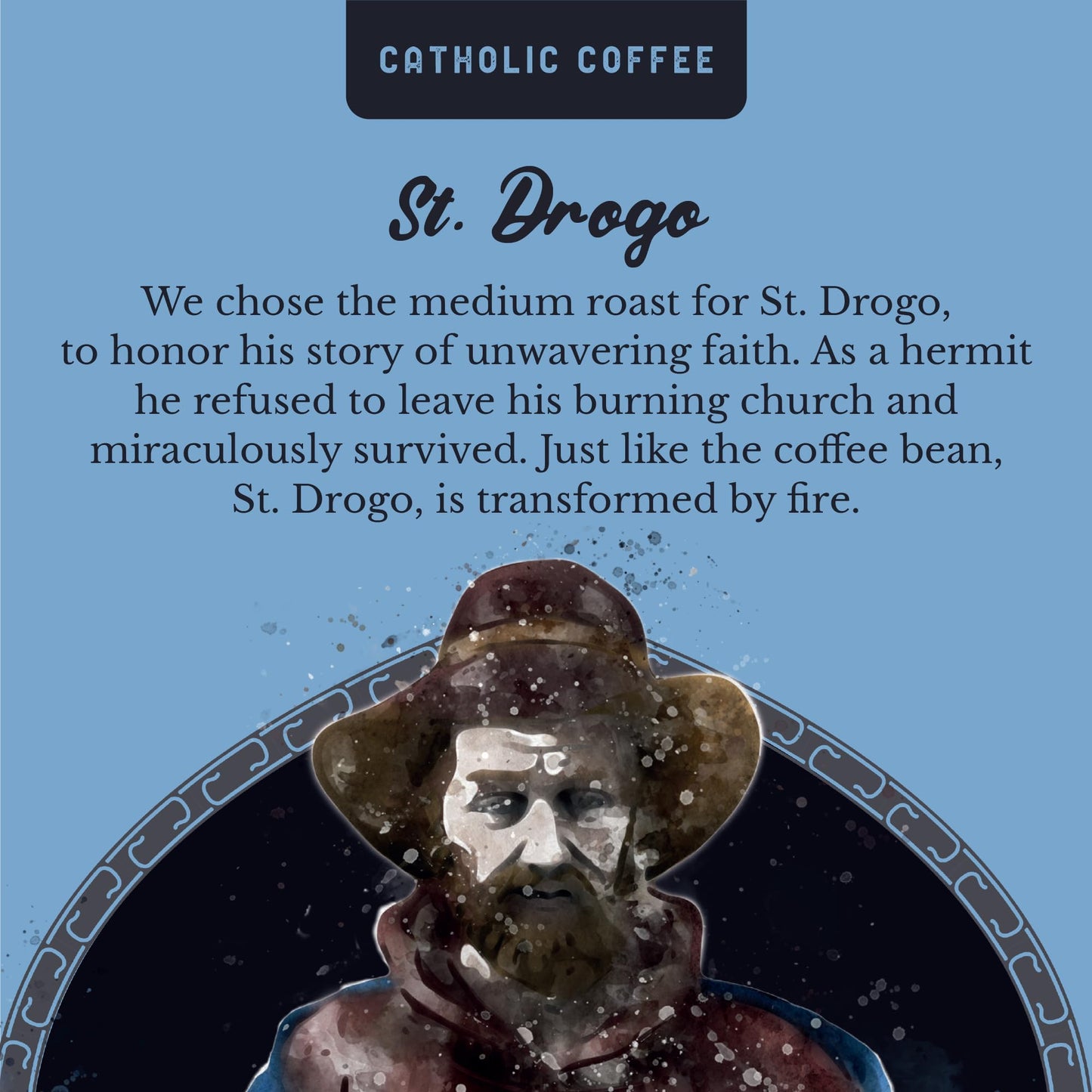 Catholic Coffee Pods - St. Drogo Ethiopian Medium Roast | Dark Chocolate & Berry Notes | 12 Pack, Single Serve Coffee Pods