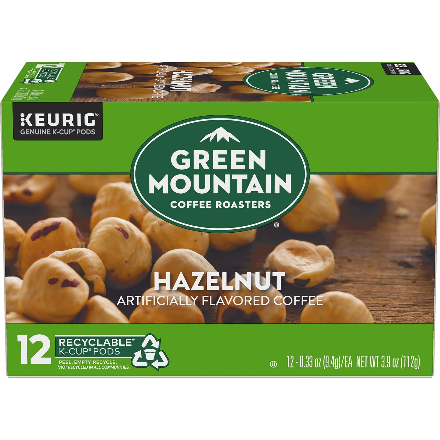 Green Mountain Coffee Roasters Hazelnut K-Cup Pods Light Roast Coffee 12 Count