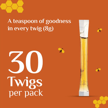 Honey Sticks (By Honey Twigs) - Turmeric Infused Honey To Support Immunity | 30 Count Single Serve Honey Straws - 8.47 Oz Per Pa
