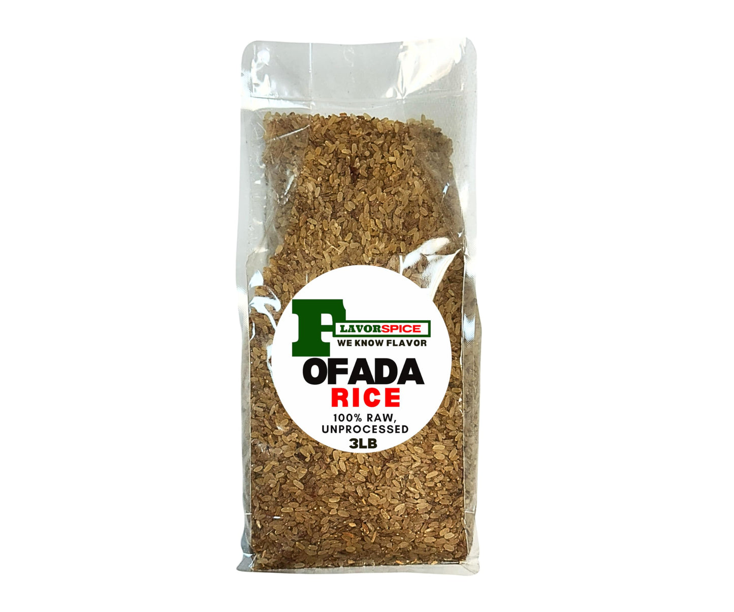 Traditional Local Rice - Ofada Rice Nigeria 3Lb | Raw, Unrefined, Unprocessed And Unpolished | Wild Rice