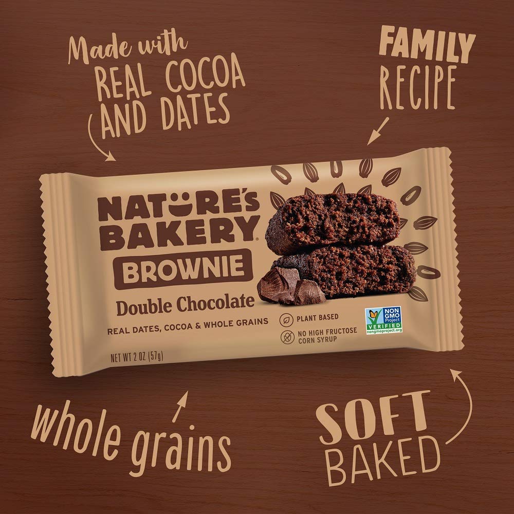 Nature’S Bakery Whole Wheat Fig Bars, Double Chocolate Brownie, Real Fruit, Vegan, Non-Gmo, Snack Bar, 6 Boxes With 6 Twin Packs (36 Twin Packs)