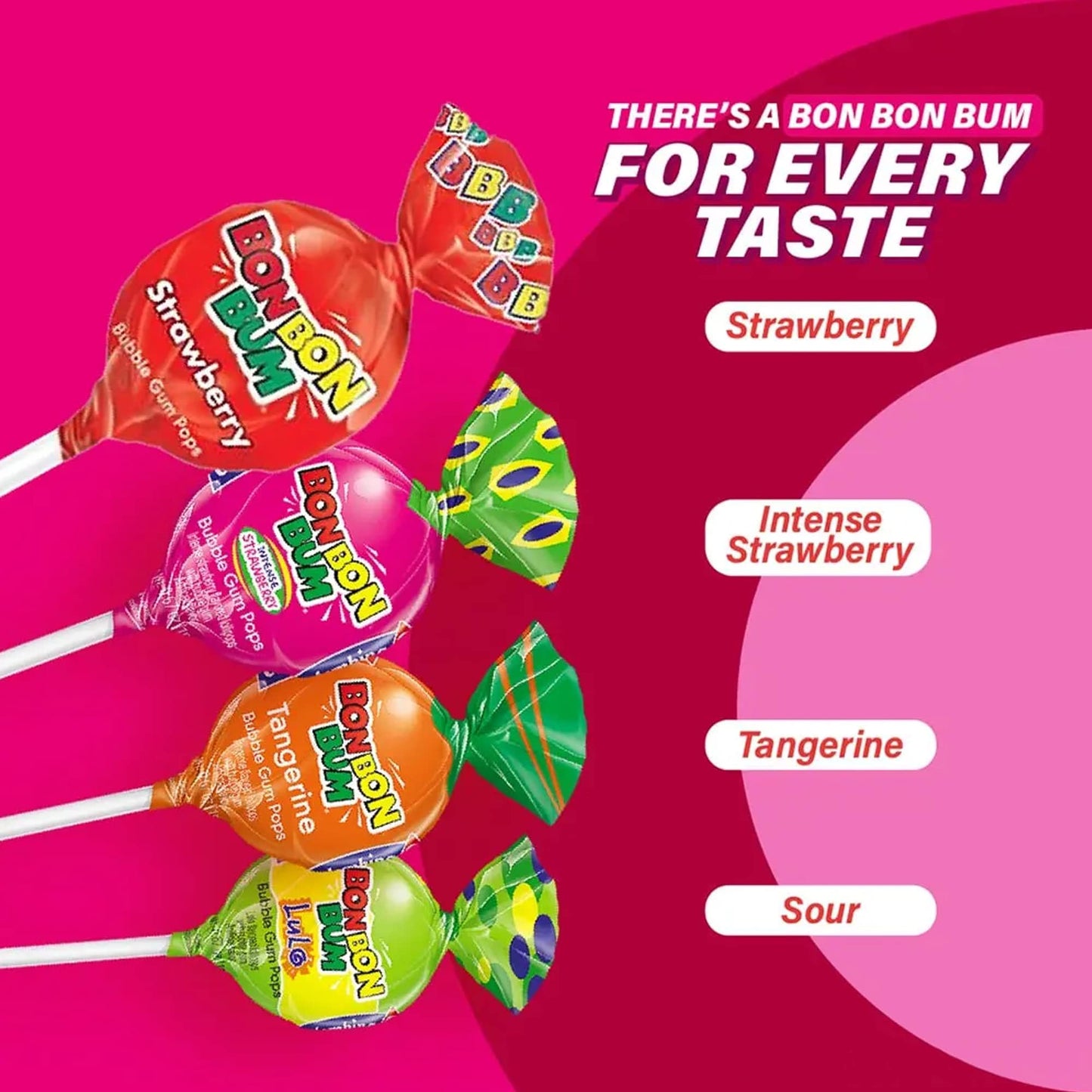 Colombina Bon Bon Bum Lollipops, Assorted Flavor, 48 Count (Pack of 2)