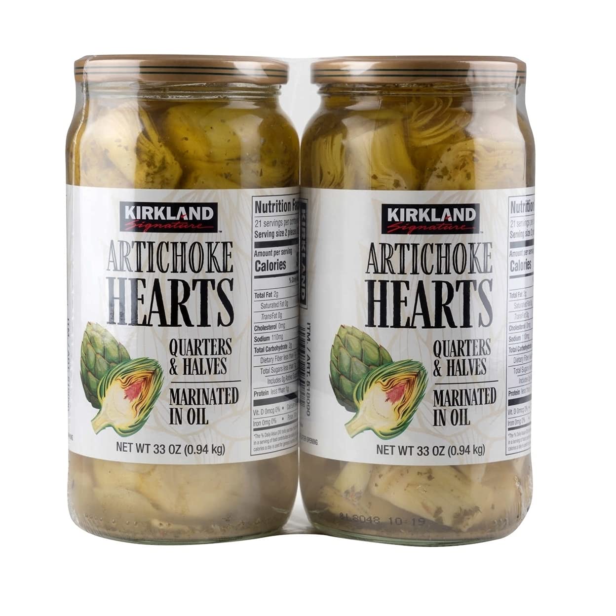Kirkland Signature Artichoke Hearts, 33 Oz (Pack Of 2)
