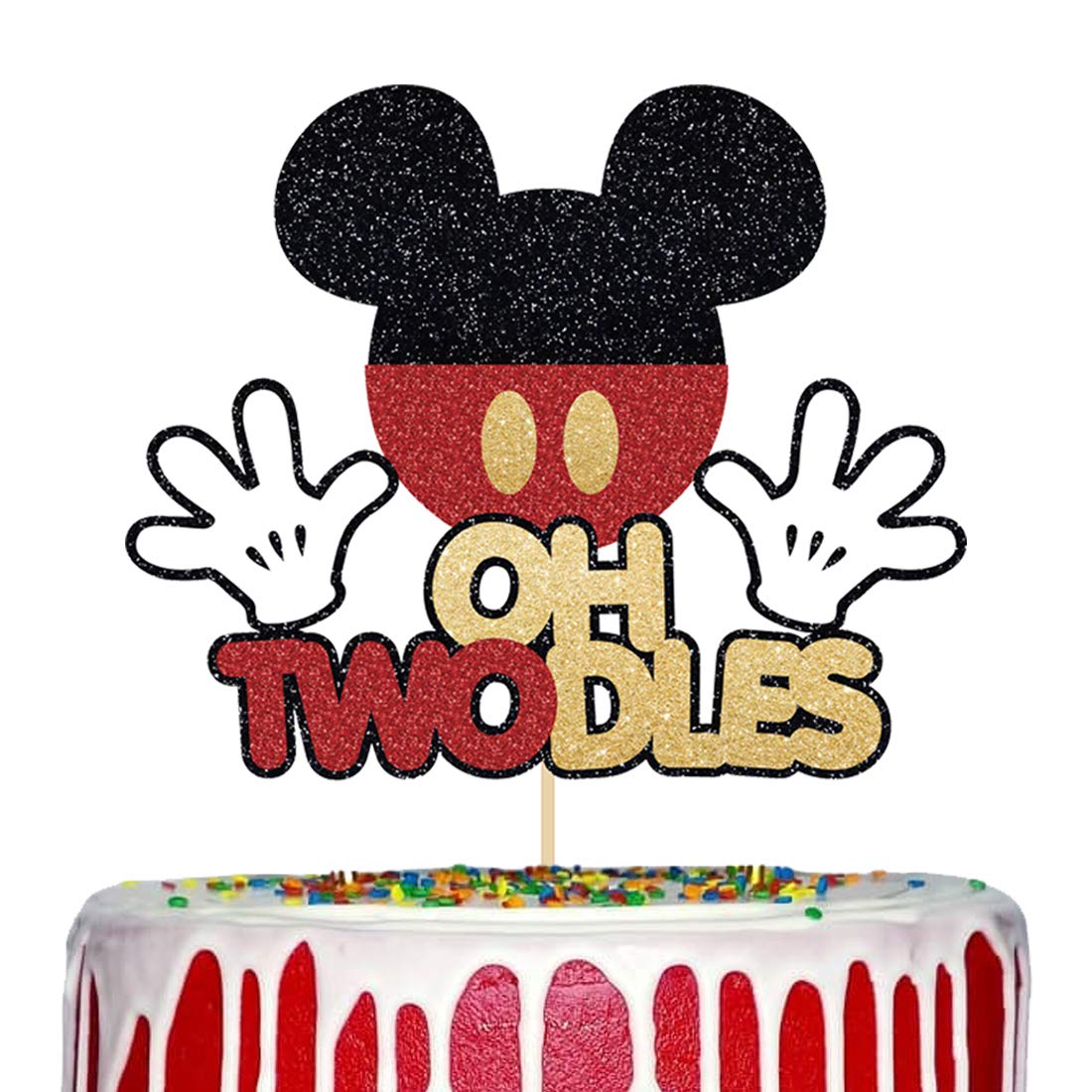 Oh Twodles Mickey Cake Topper Mouse 2Nd Birthday Party Supplies Cake Decorations Boys Second Birthday Theme