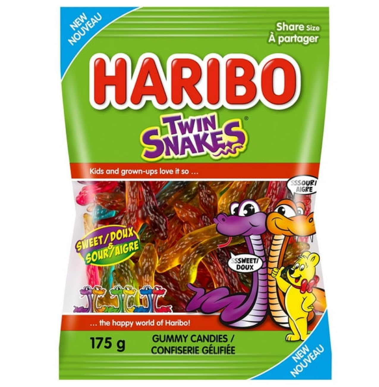 Haribo Twin Snakes Gummies Bag, 5 oz