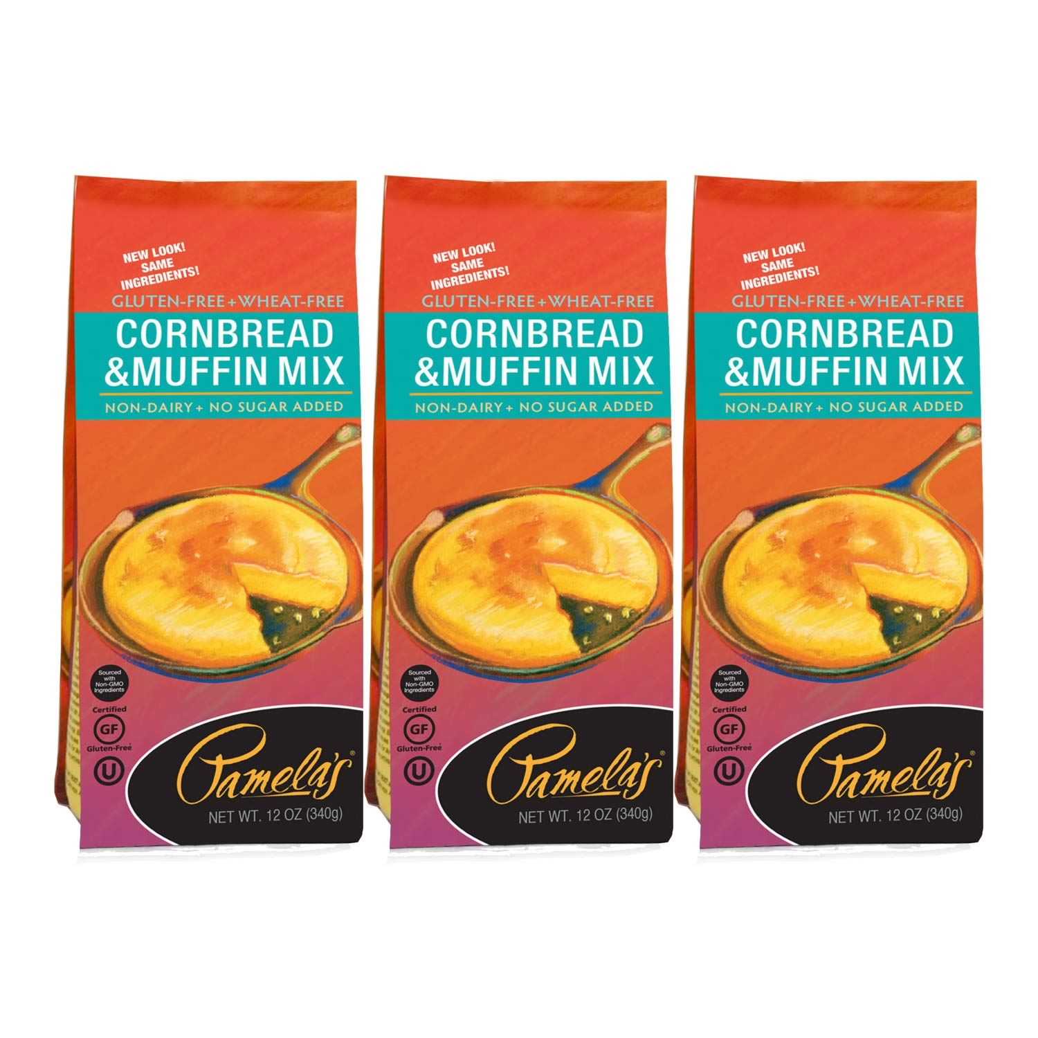 Pamela'S Gluten Free Cornbread And Muffin Mix, 12 Oz (Pack Of 3)