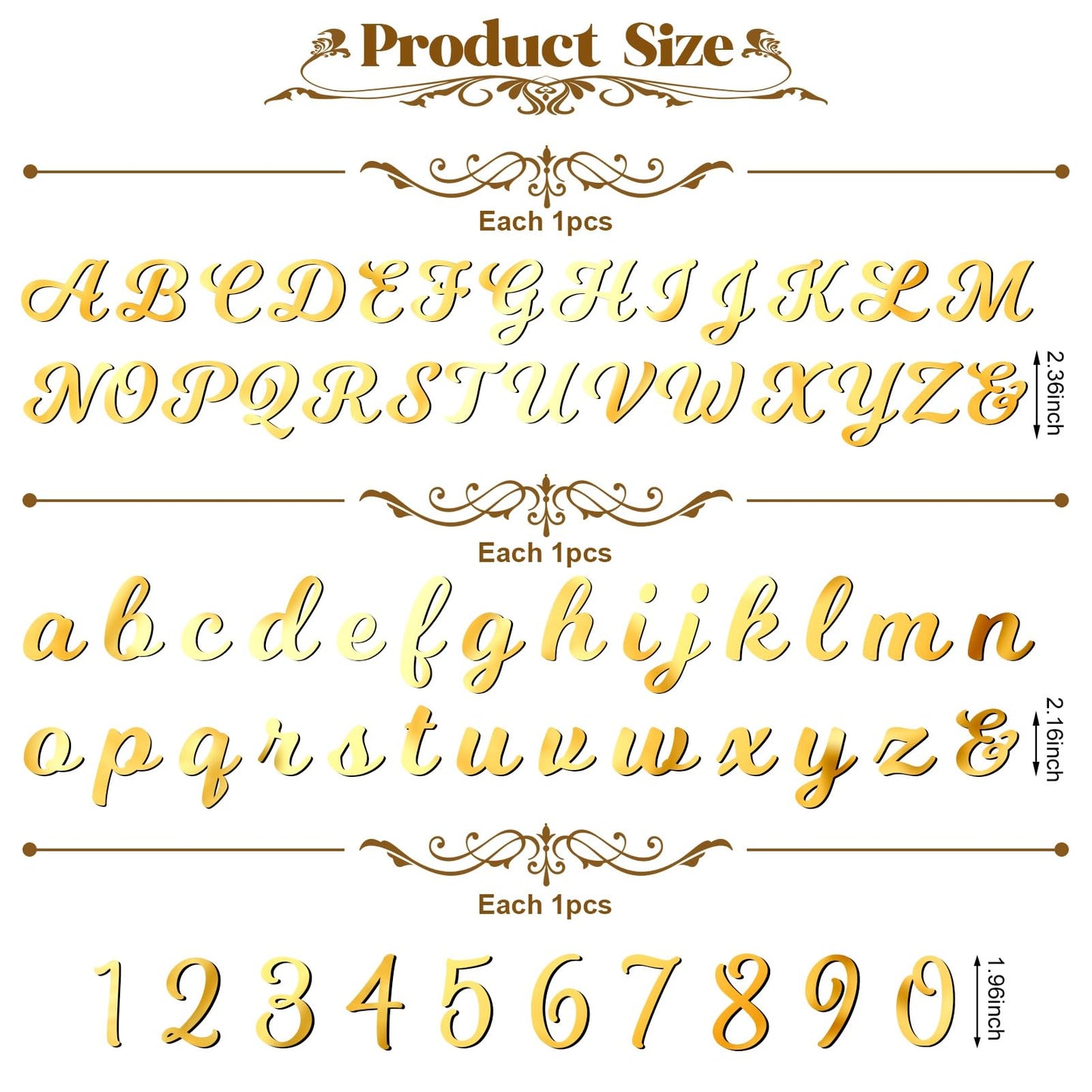 Jspupifip 64 Pcs Acrylic Cake Alphabet Numbers Topper, Mirror Number 0-9 And Alphabet A-Z Personalized Cake Picks Decor Annivers