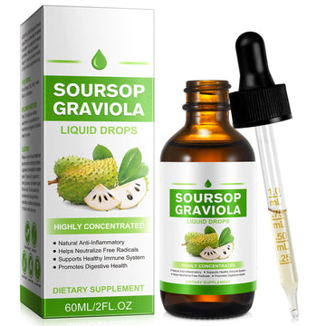 QJCWXIAOX Soursop Graviola Liquid Drop, Nature Soursop Extract Liquid for Cell Support & Regeneration, Immunity, Liver & Antioxi